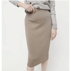 J Crew Metallic Gold Lurex Pencil Skirt M